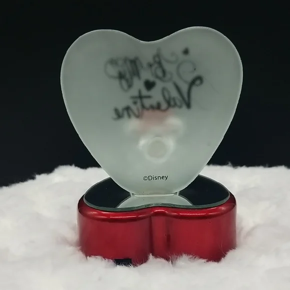 Disney Minnie Mouse "Be My Valentine" Light Up Glass Figurine - Picture 5 of 11